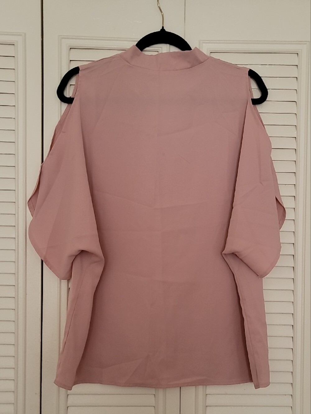 Women’s Pink Split-Neck Blouse - Picture 6 of 11